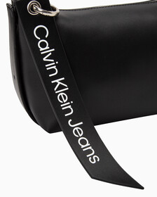 SCULPTED ROUND BAG WITH LOGO TAG, BLACK, hi-res