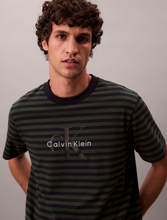 Monogram Logo Stripe Relaxed T-Shirt