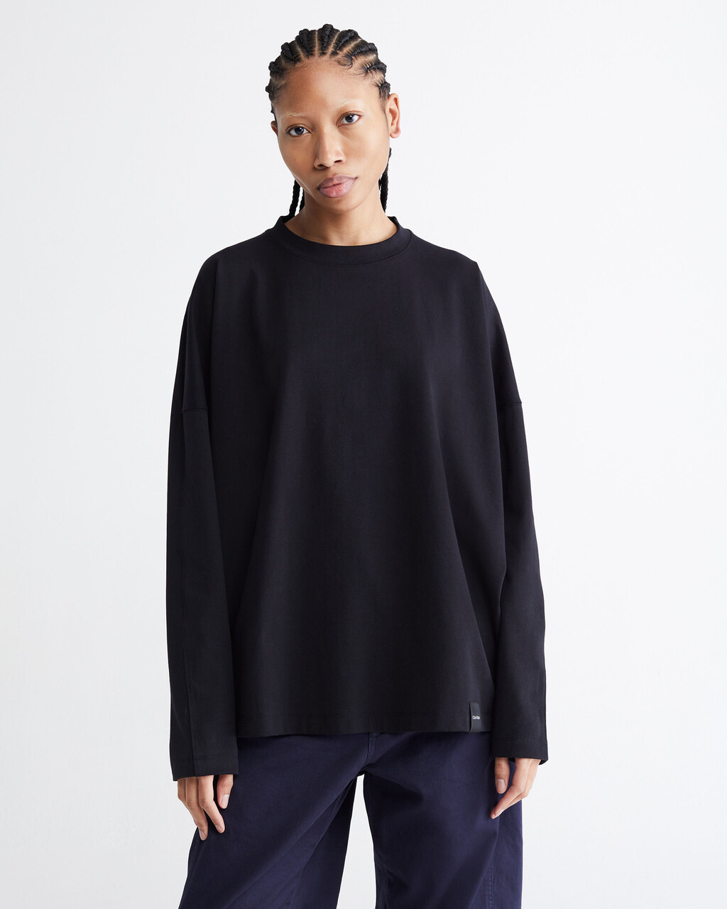 STANDARDS COMPACT COTTON LONG SLEEVE TEE, BLACK BEAUTY-00, hi-res