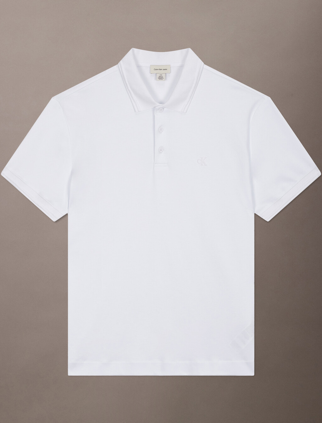 Embossed Monogram Tipped Polo, Brilliant White, hi-res