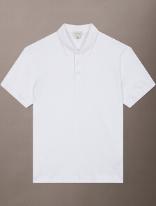 Embossed Monogram Tipped Polo, Brilliant White, hi-res