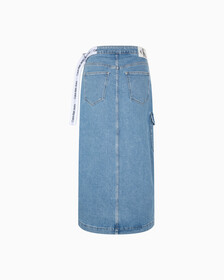 Wrapround Maxi Denim Skirt, Lgiht Blue Lg Belt, hi-res