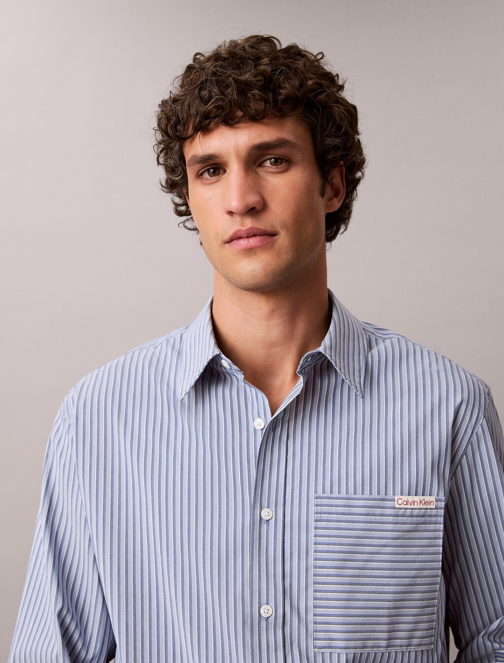 Coolmax 涼感條紋寬版襯衫, Blue Majesty, hi-res