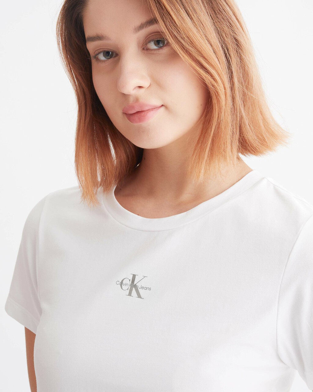 MICRO MONOLOGO 修身 T 裇, Bright White, hi-res