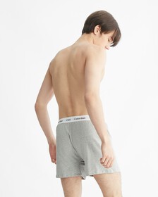 經典棉質彈性平角內褲 2 件裝, WHITE/GREY HEATHER, hi-res