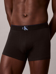 Graphic Monogram Cotton Stretch Trunks, BLACK w/ BLUE RIVER FOG/BLUE RIVER FOG w/ BLUE DES, hi-res