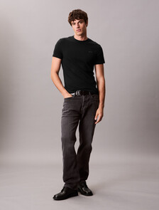 Stretch Cotton Slim Tee, Black, hi-res