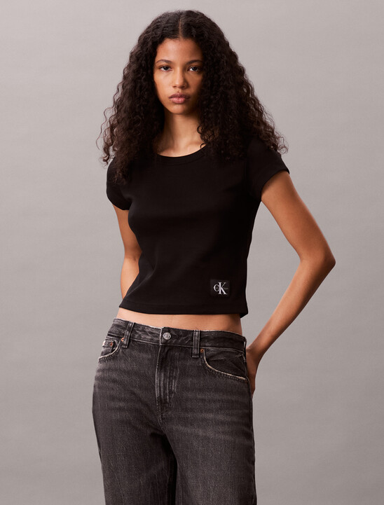 Cotton Stretch Rib Baby Tee