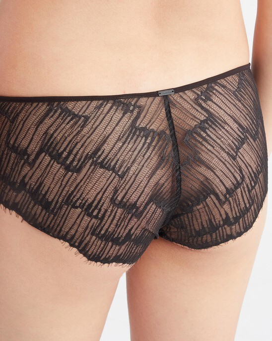 CK BLACK LINEAR LACE HIPSTER