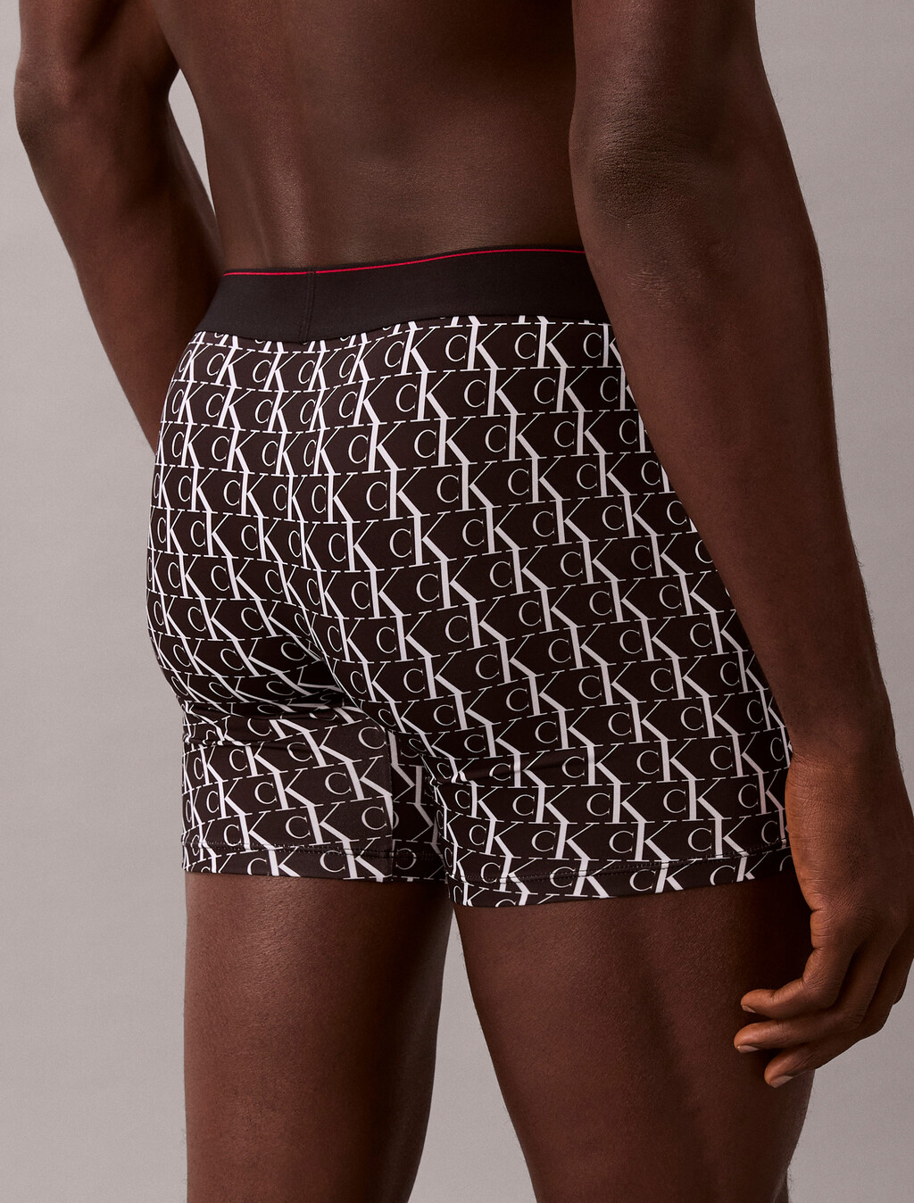 Monogram 超細纖維彈性低腰四角內褲, STEPPING LOGO BLACK, hi-res