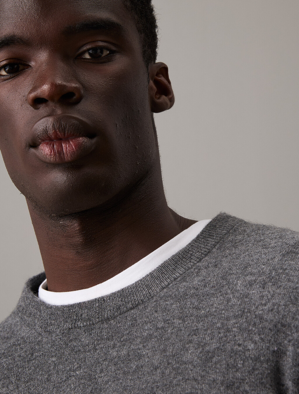 Classic Cashmere Crewneck Sweater, Dark Cliff Htr, hi-res