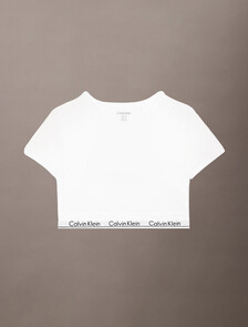Icon Cotton T-Shirt Bralette, White, hi-res