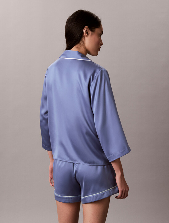 亮面緞面短袖襯衫