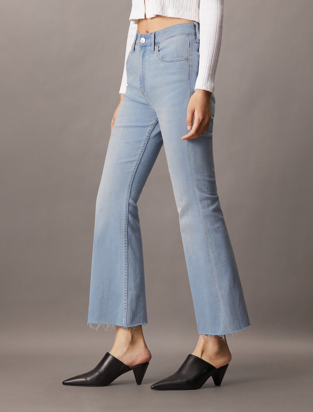 37.5 High Rise Fray Bootcut Jeans, 081 LIGHT BLUE RWH, hi-res