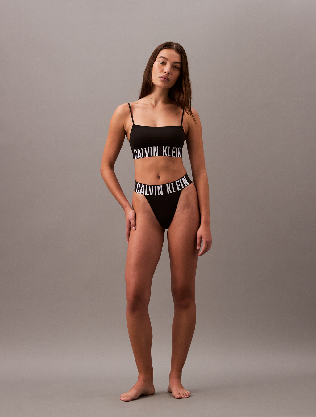 Intense Power High Leg Thong, Black, hi-res