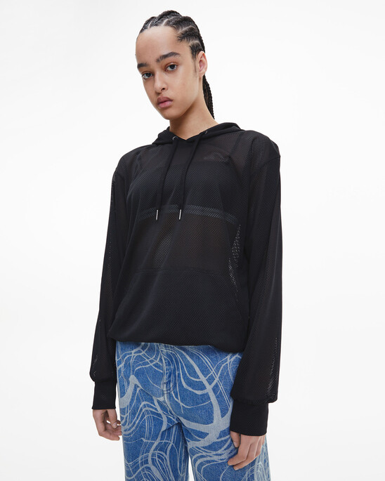 CK ONE GENDERLESS MESH HOODIE