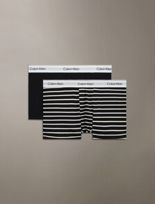 Icon 彈性棉質平口內褲 2 件組, black/ leader stripe black, hi-res