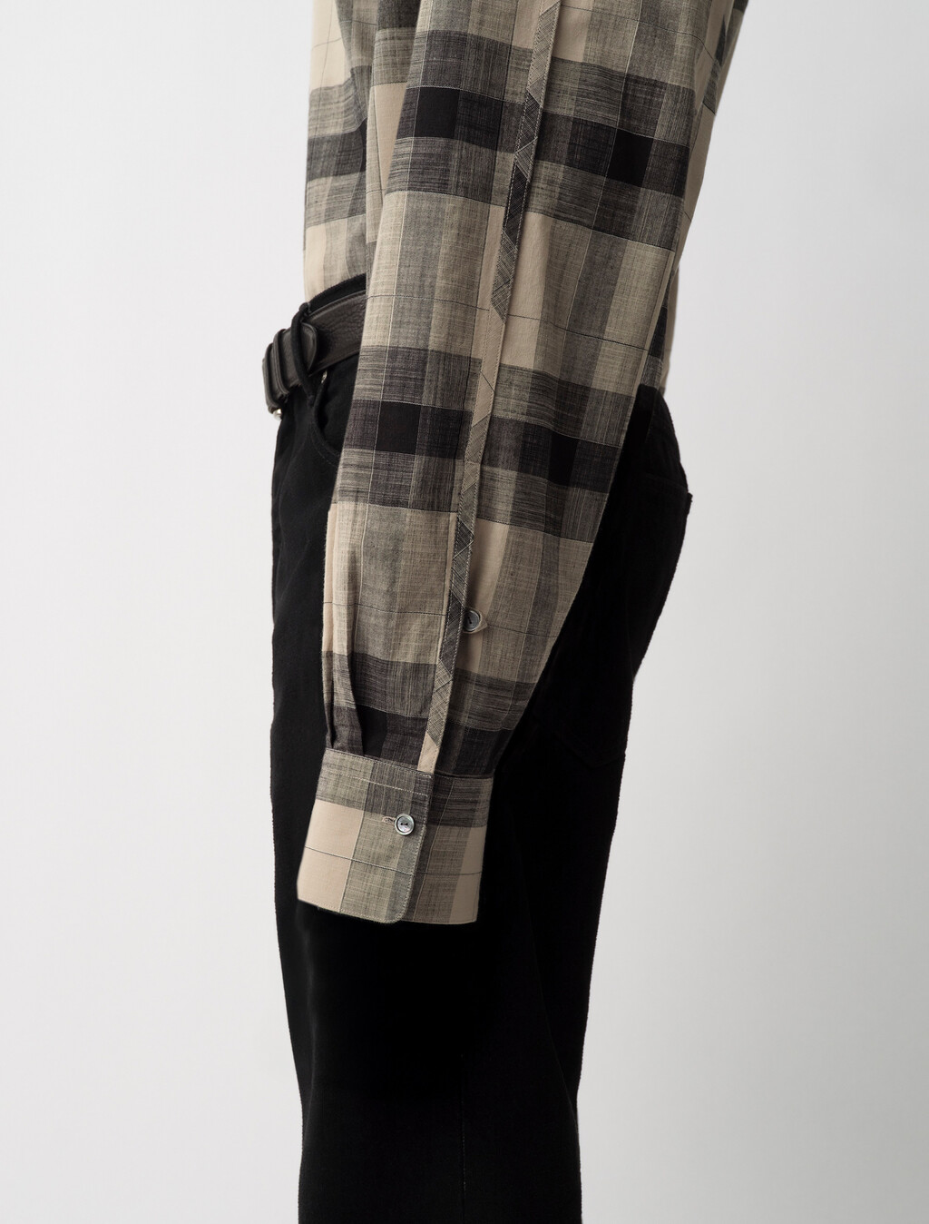 Blakely格紋鈕扣襯衫, Black, hi-res