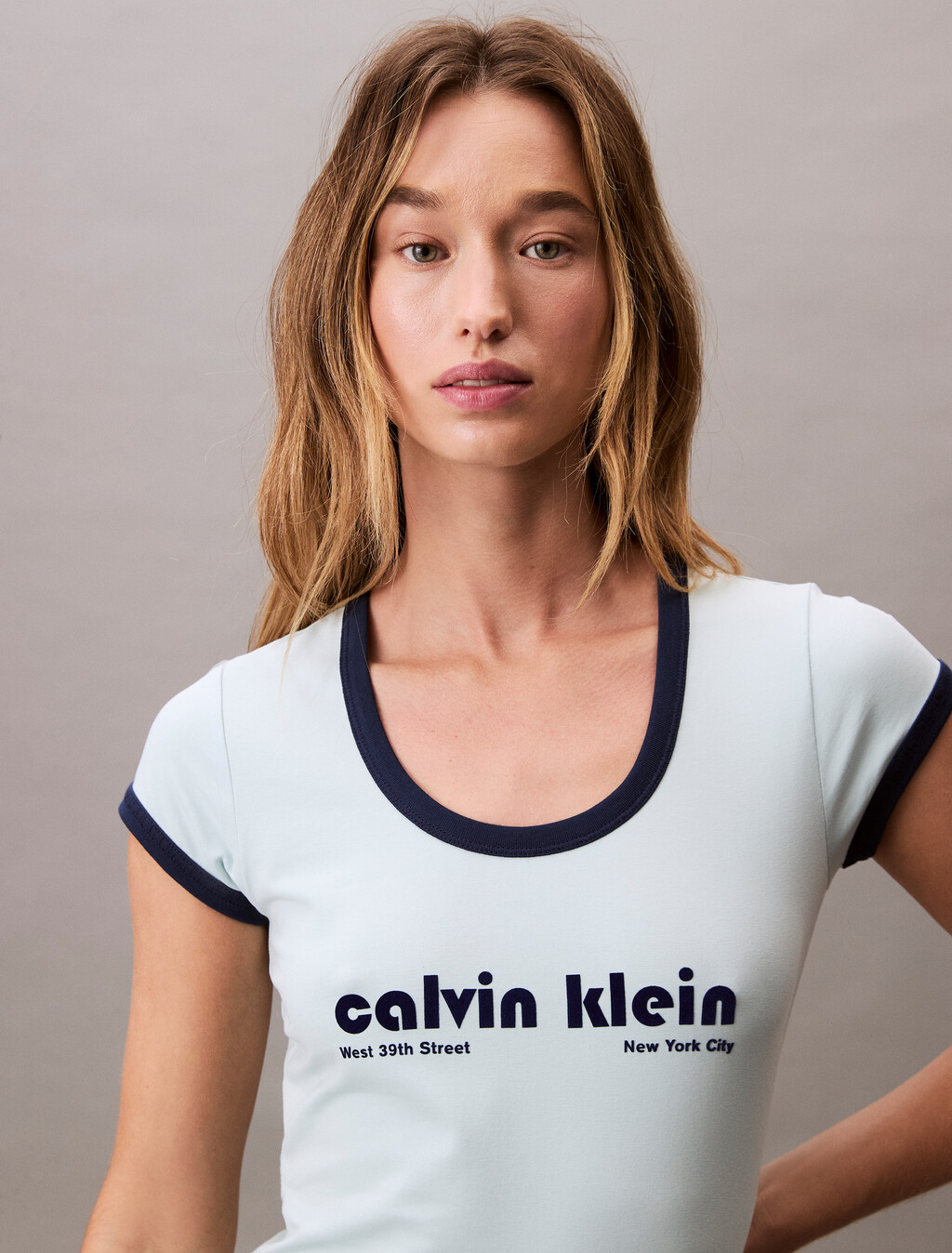 Calvin Klein Logo T-shirt Dress, Cooling Oasis, hi-res