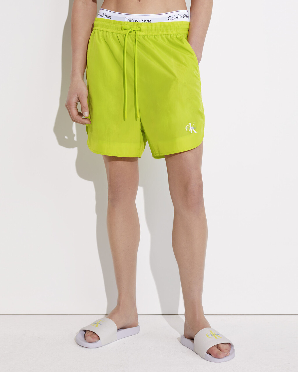 Pride Unisex Nylon Runner Shorts, Lemon Lime, hi-res