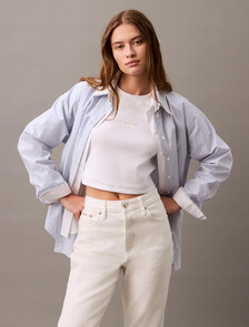 Monogram 標誌修身短版 T 恤, Brilliant White, hi-res