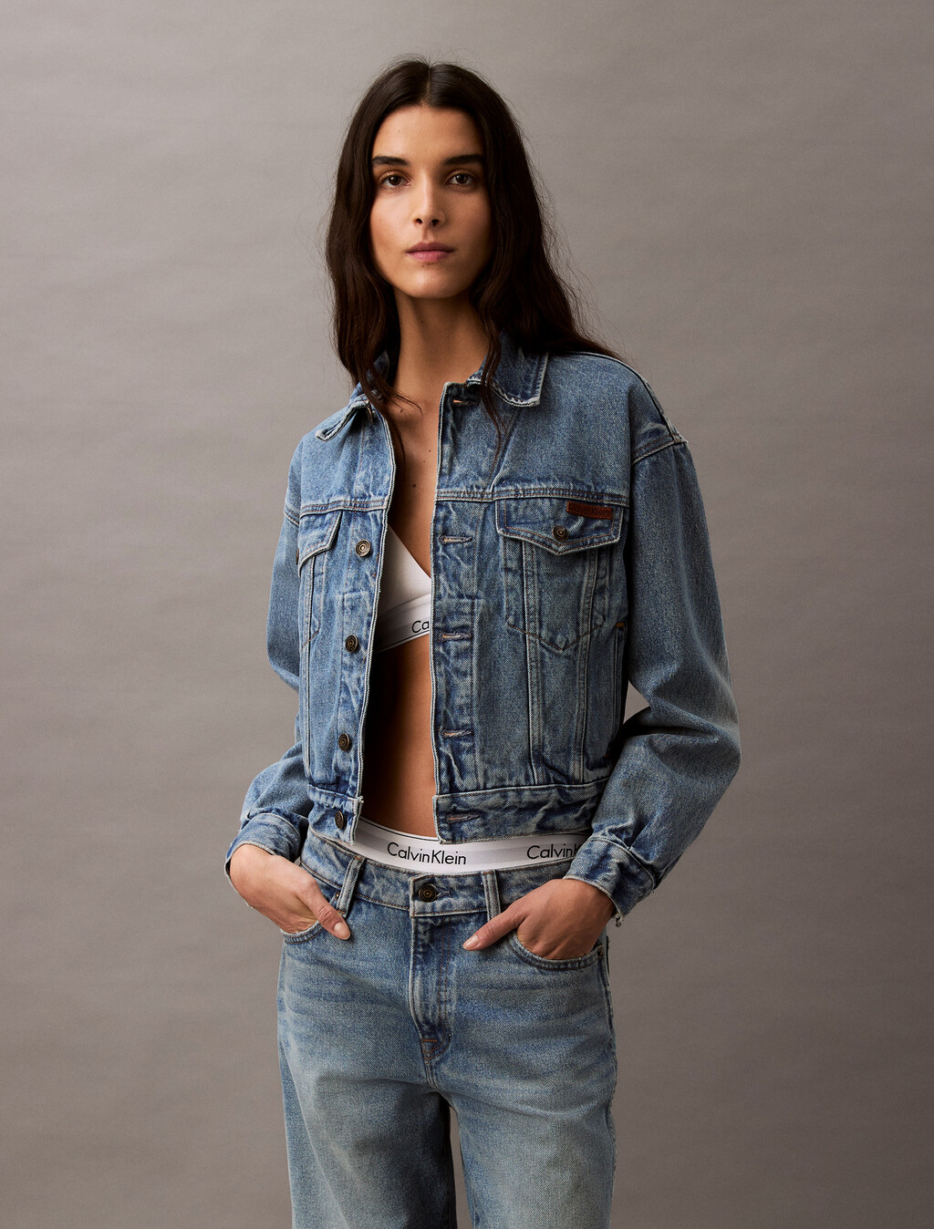 90s Denim Trucker Jacket, CK NO06, hi-res