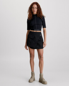 Slim Stretch Cut Out Top, CK BLACK, hi-res