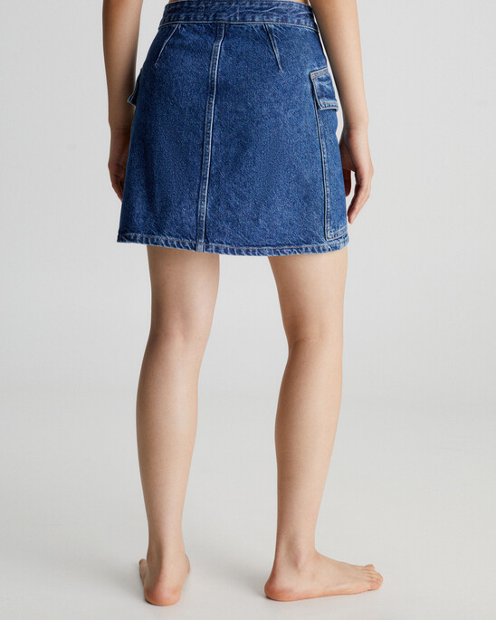 RECYCLED DENIM UTILITY SKIRT