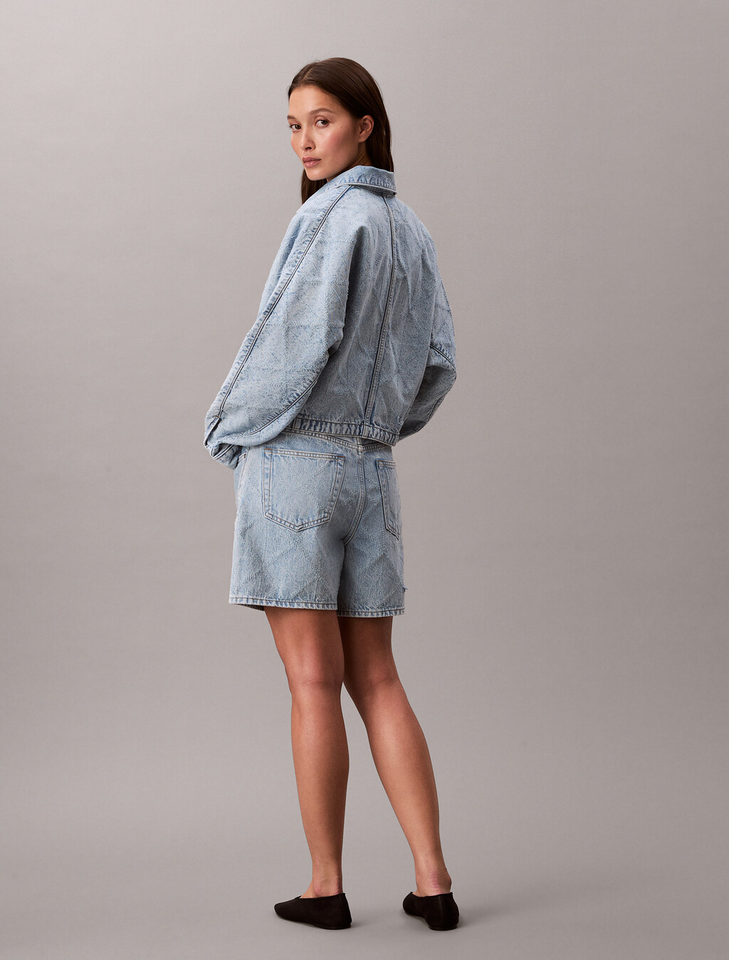 90s Straight Needle punch Denim Short, CK TROPIC, hi-res