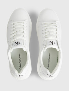 Leather Trainers, White/Black, hi-res