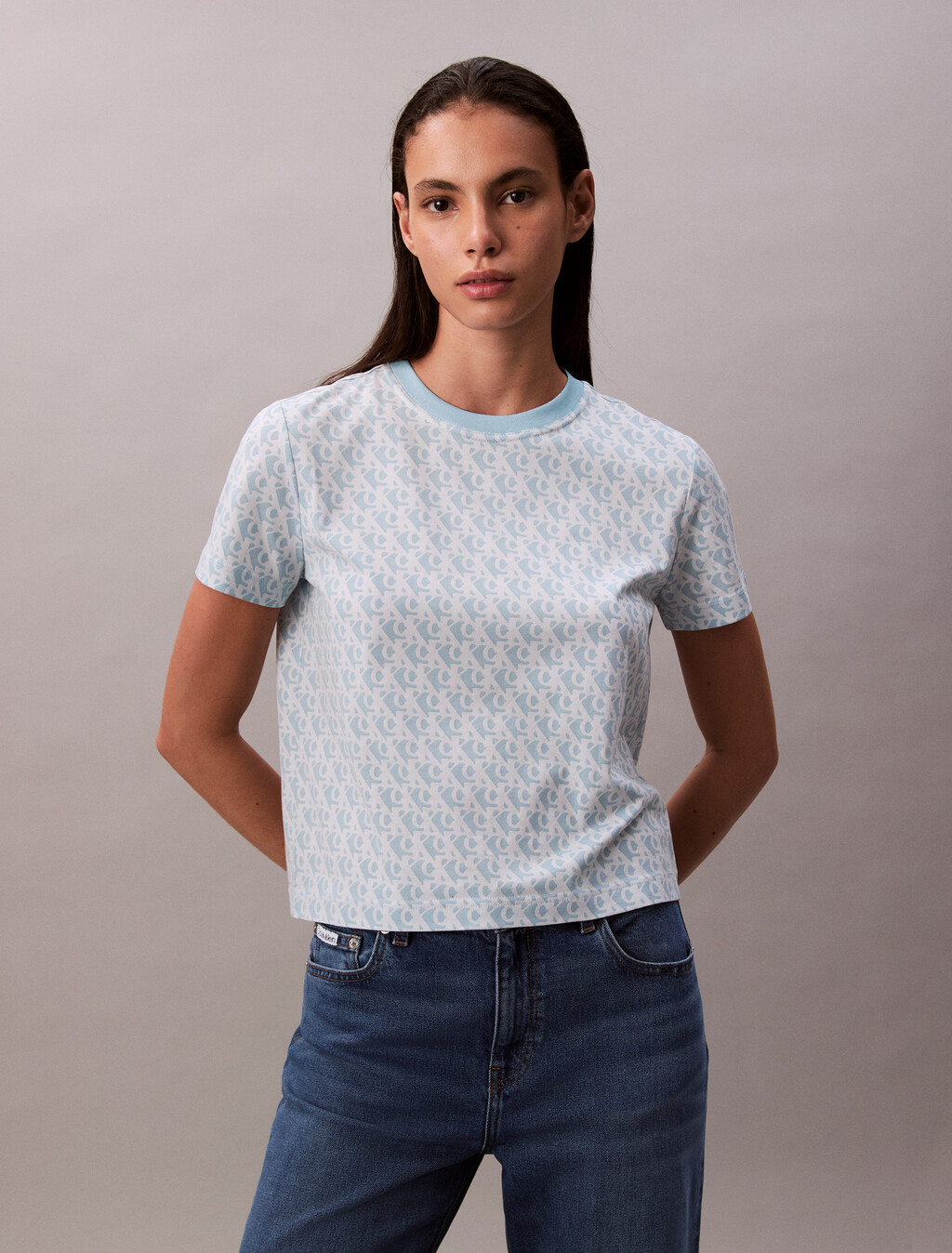 All-over Monogram Classic T-Shirt, COOL BLUE AOP, hi-res