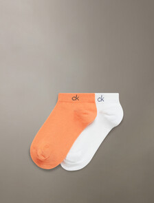 2 Pair Cotton Low Cut, DUSTY CORAL/WHITE, hi-res