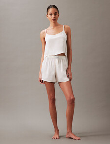 Pure Sheen Pyjama Shorts, WHITE ONYX, hi-res