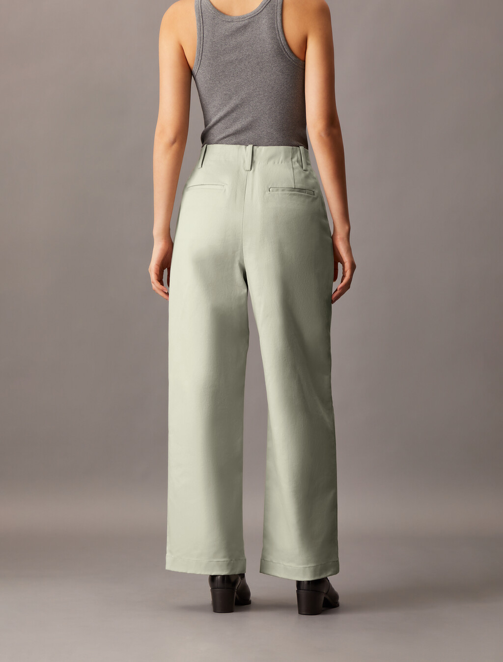 Cotton Chino Relaxed Trousers, Pussywillow Gray, hi-res