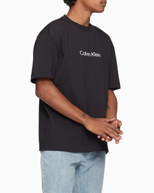 Calvin Logo 圓領上衣, BLACK BEAUTY-00, hi-res