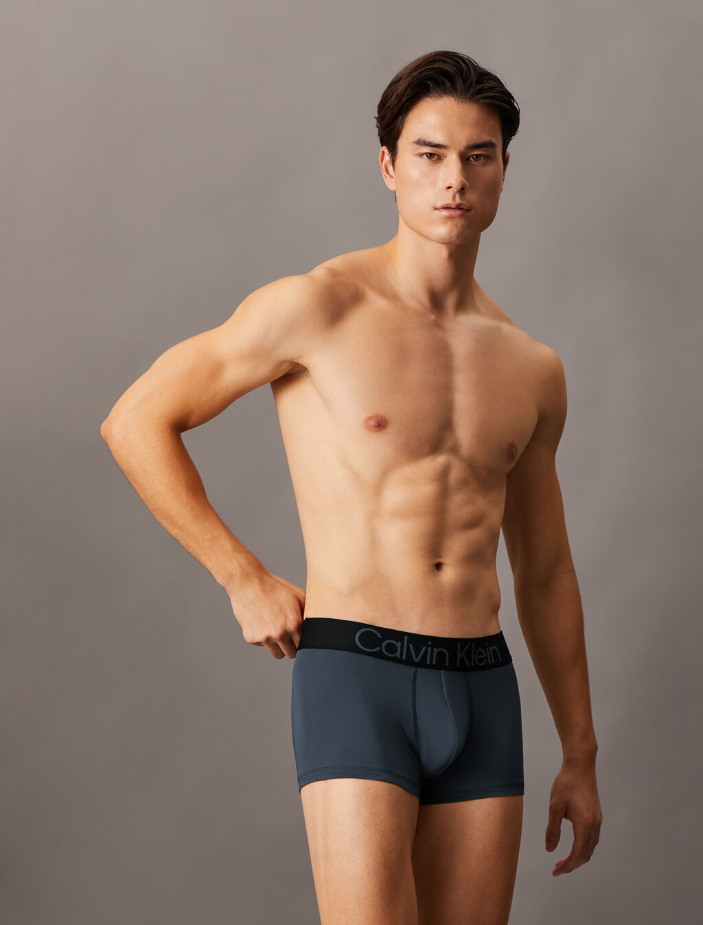 3 件套組對比標誌低腰平口內褲, BLACK/  TURBULENCE/  WOLF GREY, hi-res