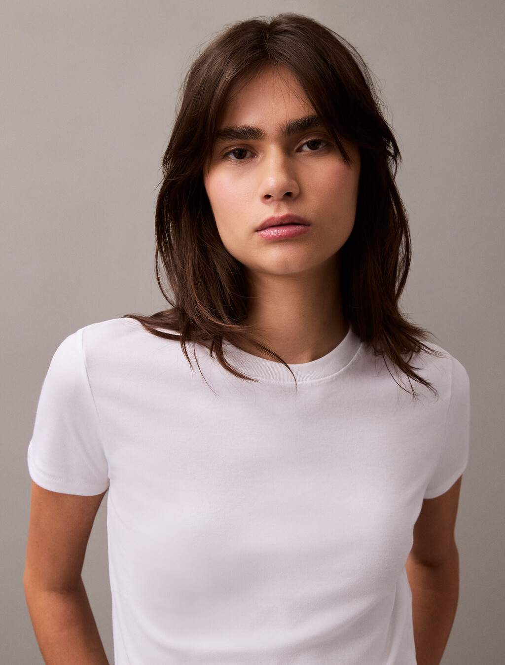 Refined Cotton Jersey Slim Tee, Brilliant White, hi-res
