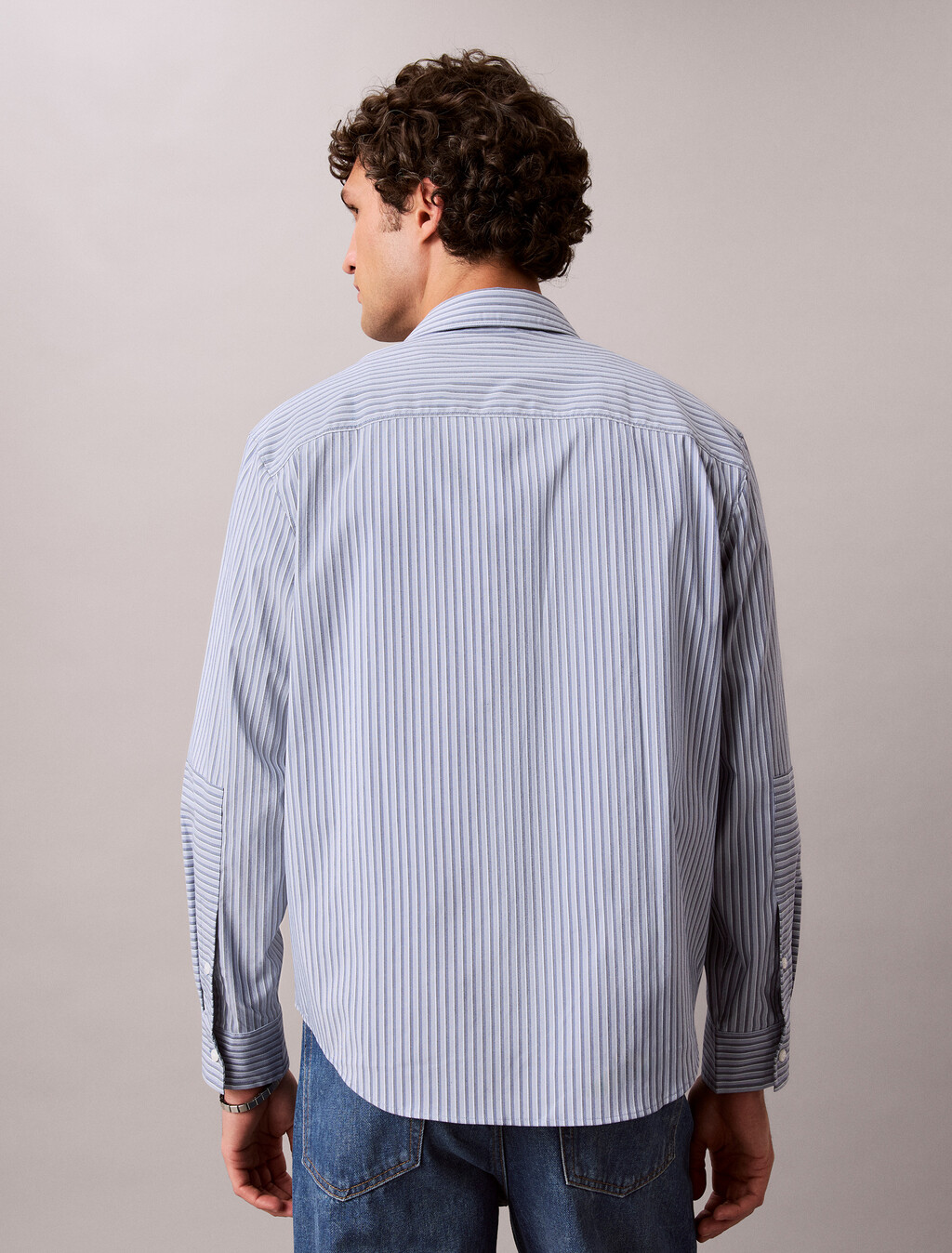 Coolmax 涼感條紋寬版襯衫, Blue Majesty, hi-res