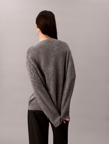 Chunky Relaxed V Neck Sweater, Stoneflag, hi-res