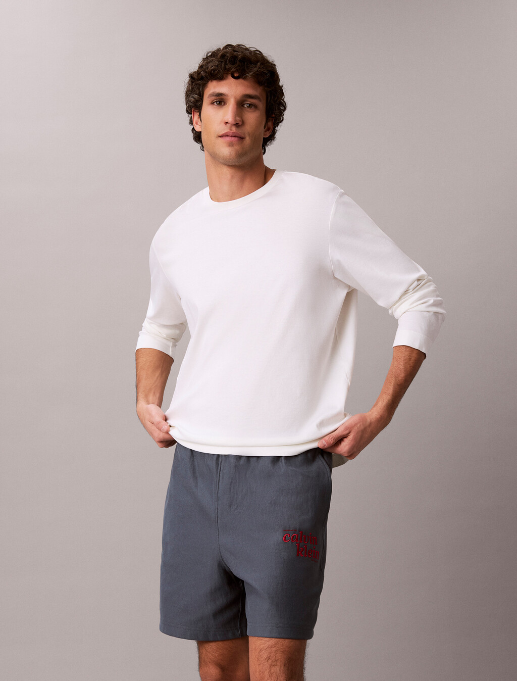 Embroidered Logo Jogger Shorts, Dark Slate, hi-res