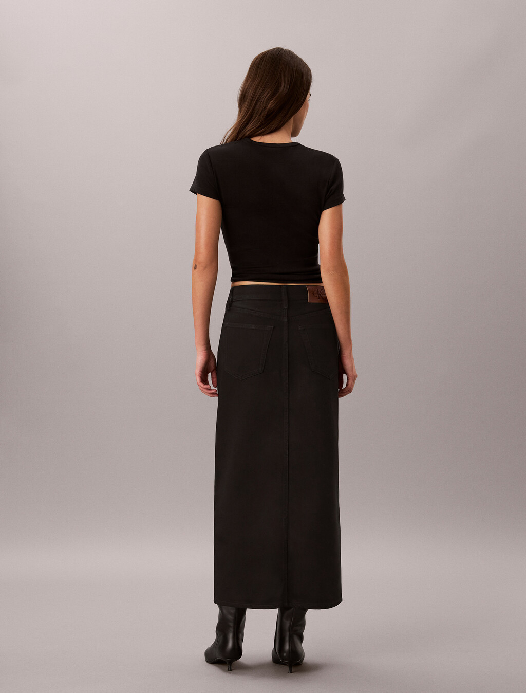 Denim Maxi Skirt, CK CLASSIC BLACK, hi-res