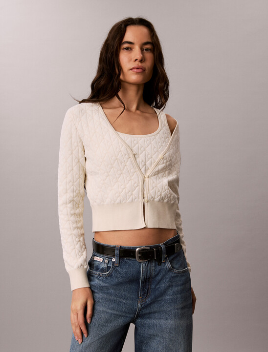 2-In-1 Chenille Cardigan Tank Top Set