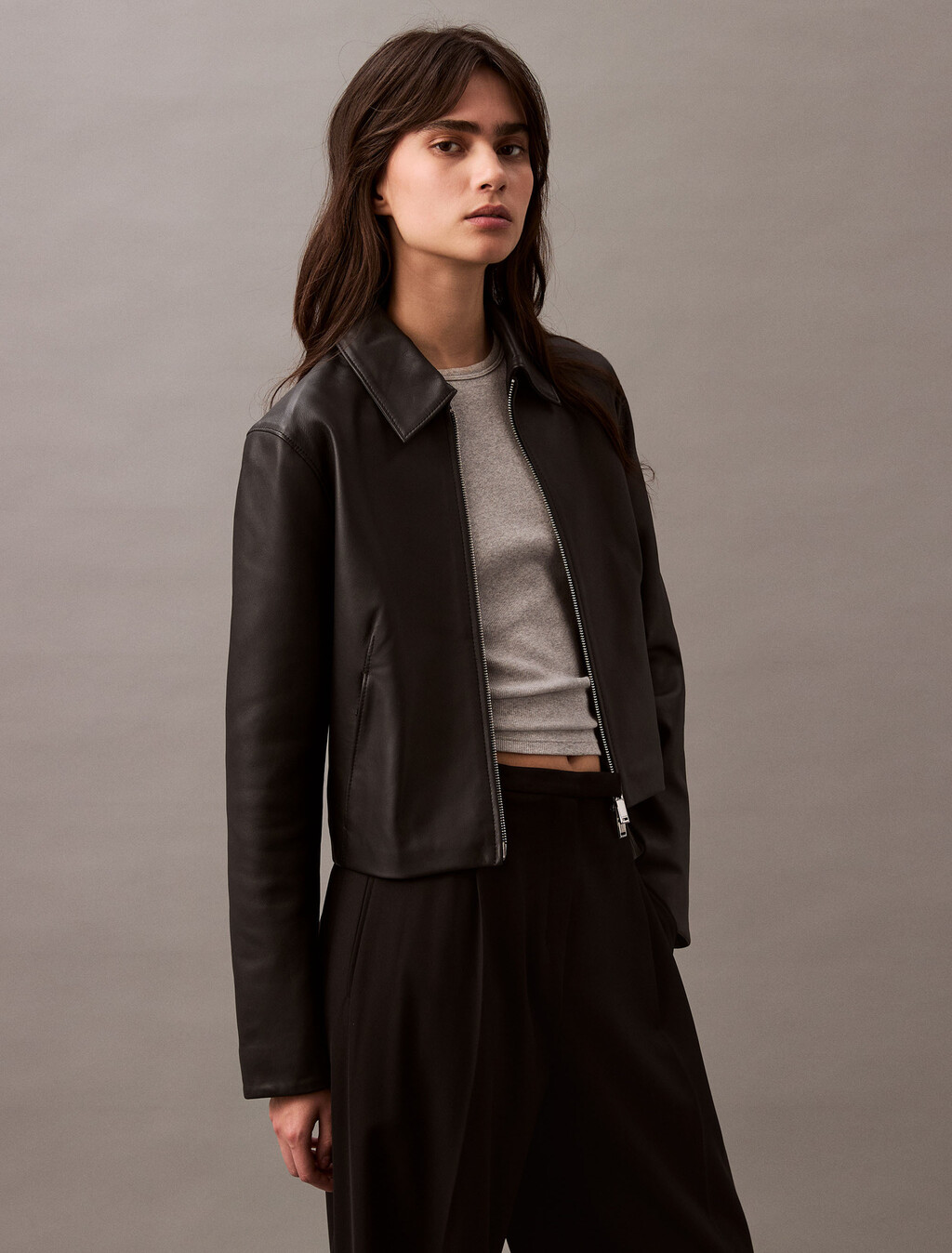 Nappa Leather Jacket, Black Beauty, hi-res