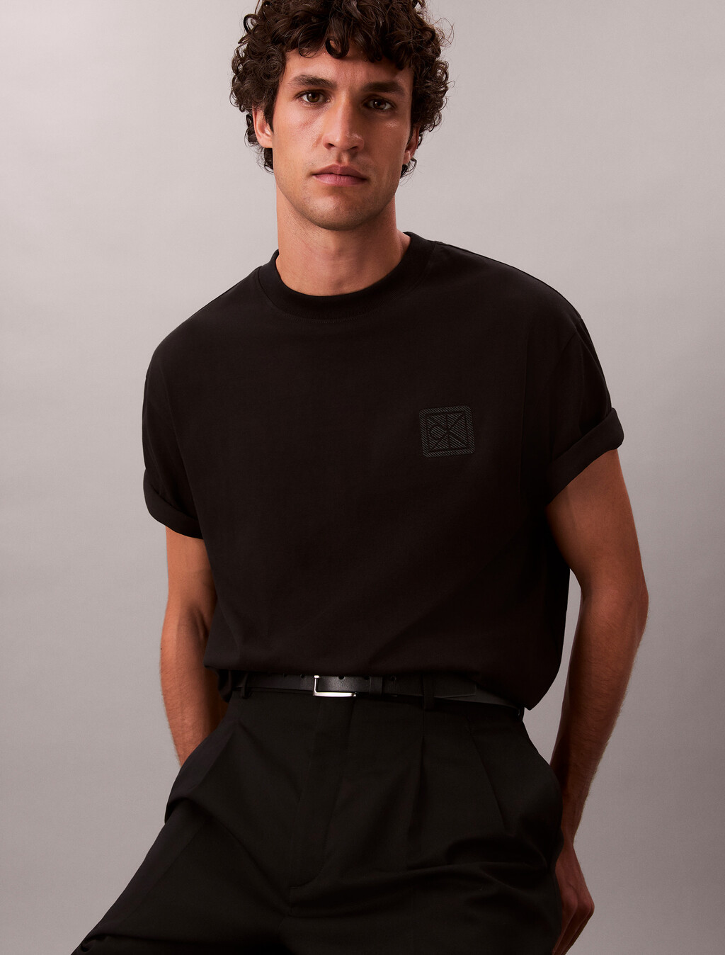 CK Emblem Patch Tee, Black, hi-res