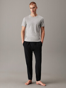 3 件套組彈力棉質圓領 T 恤, BLACK/GREY HEATHER/WHITE, hi-res