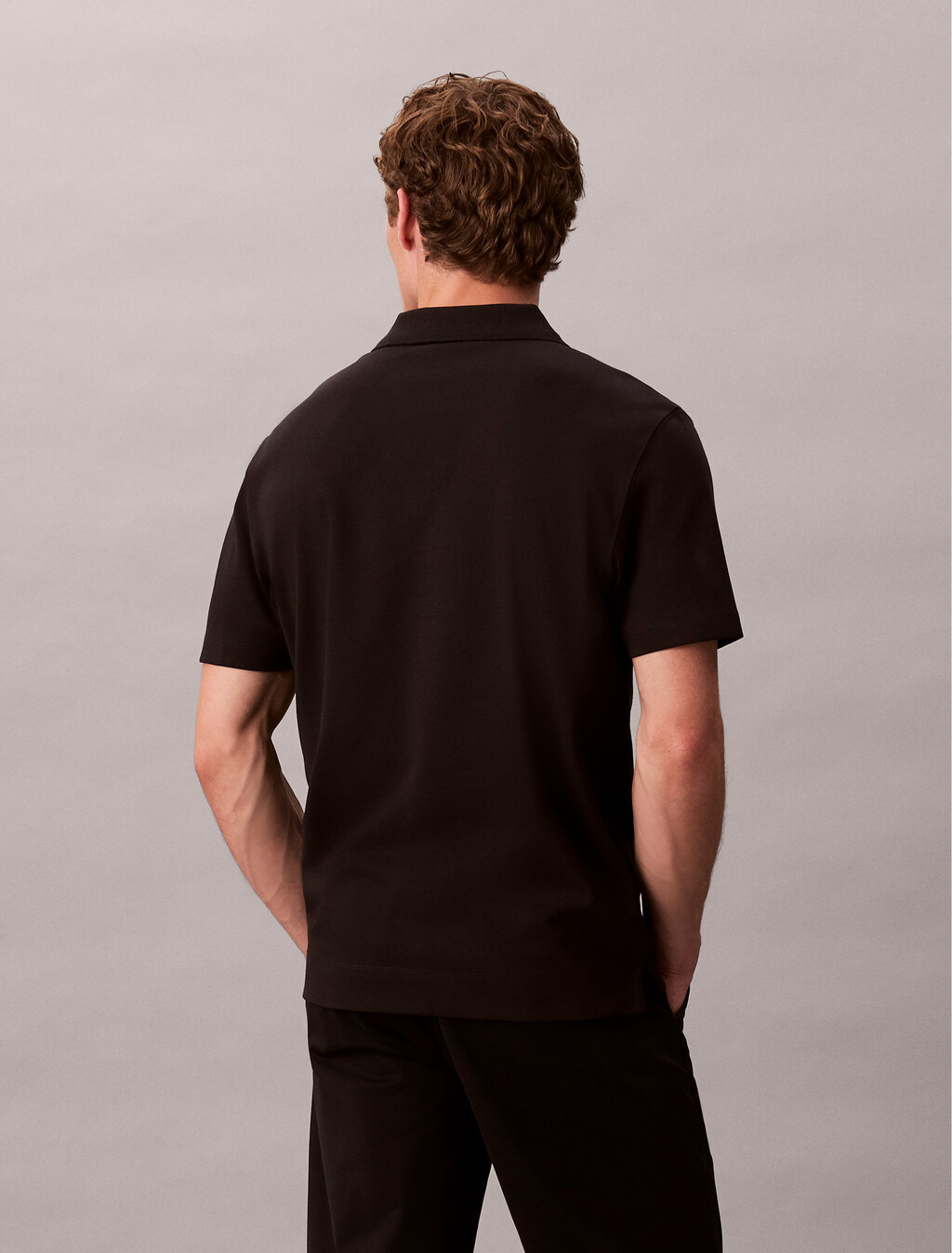 高級棉質 Polo 衫, Black, hi-res