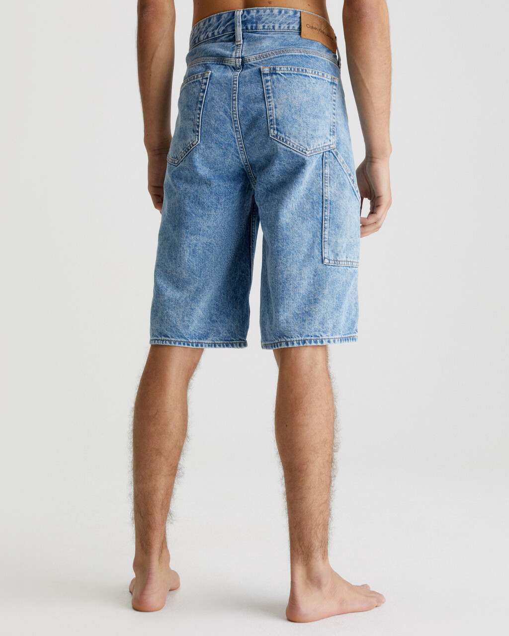 寬鬆木工牛仔短褲, Denim Medium, hi-res