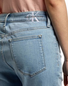 Light Wash High Rise Skinny Ankle Jeans, Light Blue Logo Split Hem Back Emb, hi-res