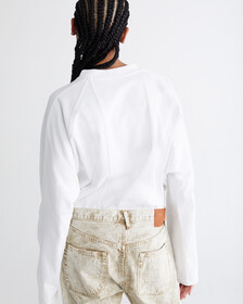 STANDARDS COMPACT COTTON LONG SLEEVE TEE, BRILLIANT WHITE, hi-res