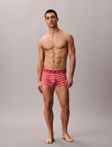 Icon Microfiber Stretch Metallic Low Rise Trunk, ECHO LOGO RED GALA, hi-res